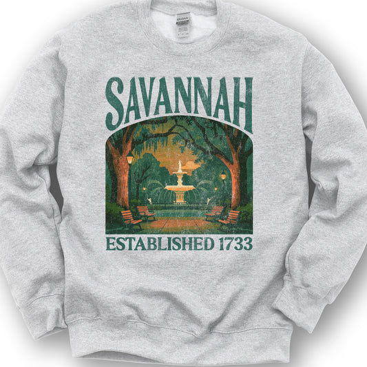 Savannah Georgia "Big and Bold" Sweatshirt - Ash
