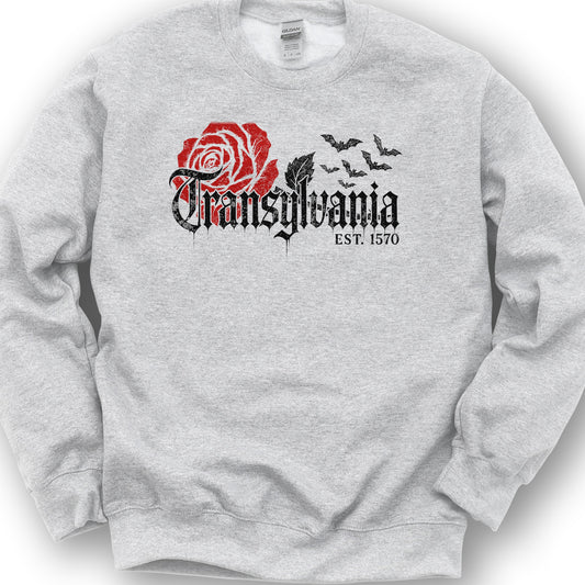 Transylvania Gothic Rose Sweatshirt - Ash