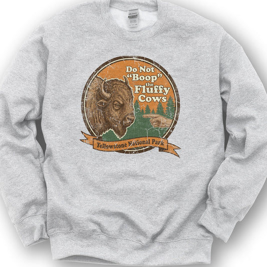 Fluffy Cows Boop Sweatshirt - Ash