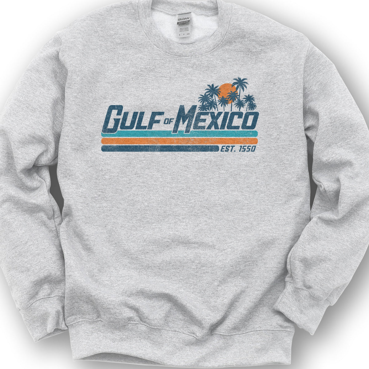 Gulf of Mexico Retro Stripe Sweatshirt - Ash