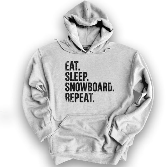 Eat Sleep Snowboard Hoodie - Ash
