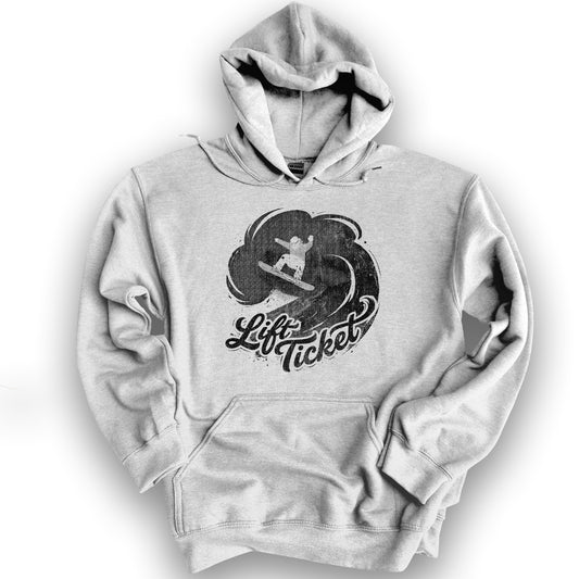 Lift Ticket Snowboard Hoodie - Ash