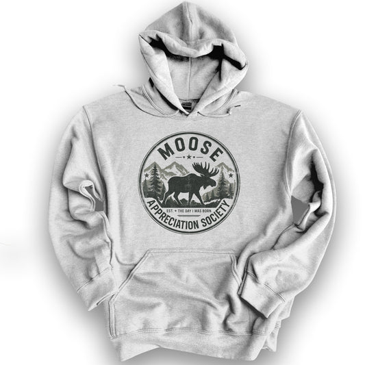 Moose Appreciation Society Hoodie - Ash