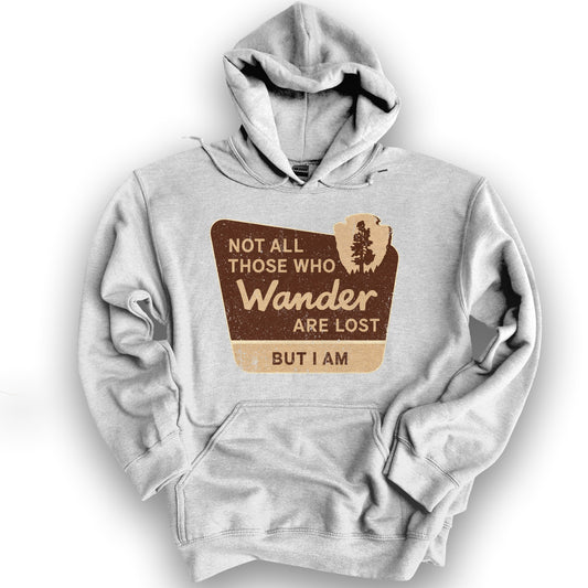 Not All Who Wander Hoodie - Ash
