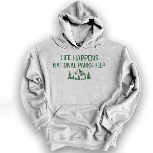 Life Happens Parks Help Hoodie - Ash