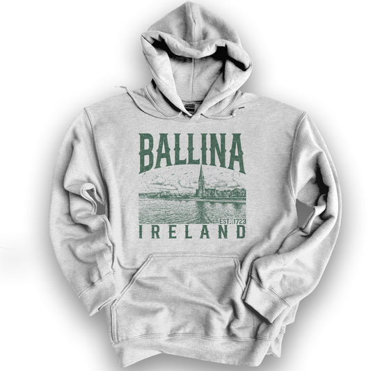 Ballina Ireland Sketch Hoodie - Ash