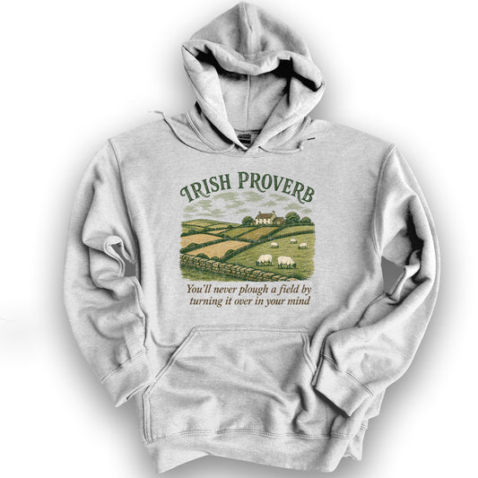 Plough Proverb Hoodie - Ash