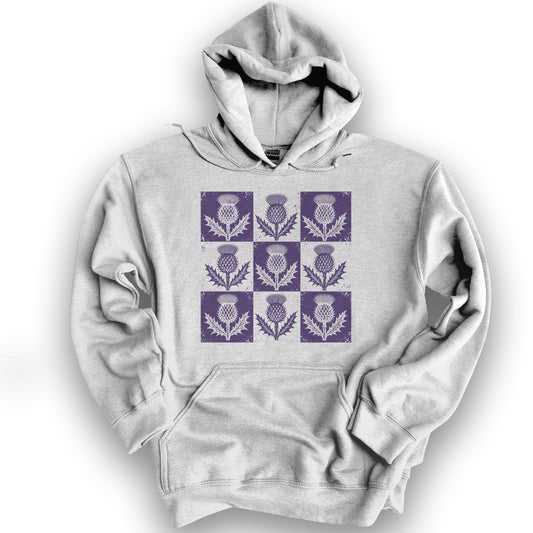 Thistle Box Pattern Hoodie - Ash