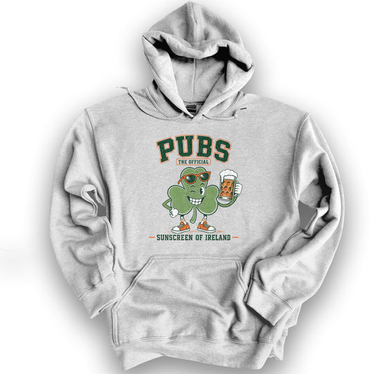 Pubs Irish Sunscreen Hoodie - Ash