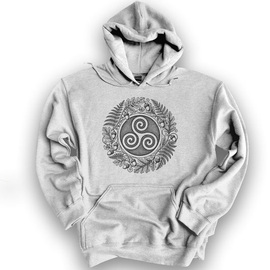 Autumn Triskele Wreath Hoodie - Ash