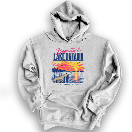 Lake Ontario Color Burst Hoodie - Ash