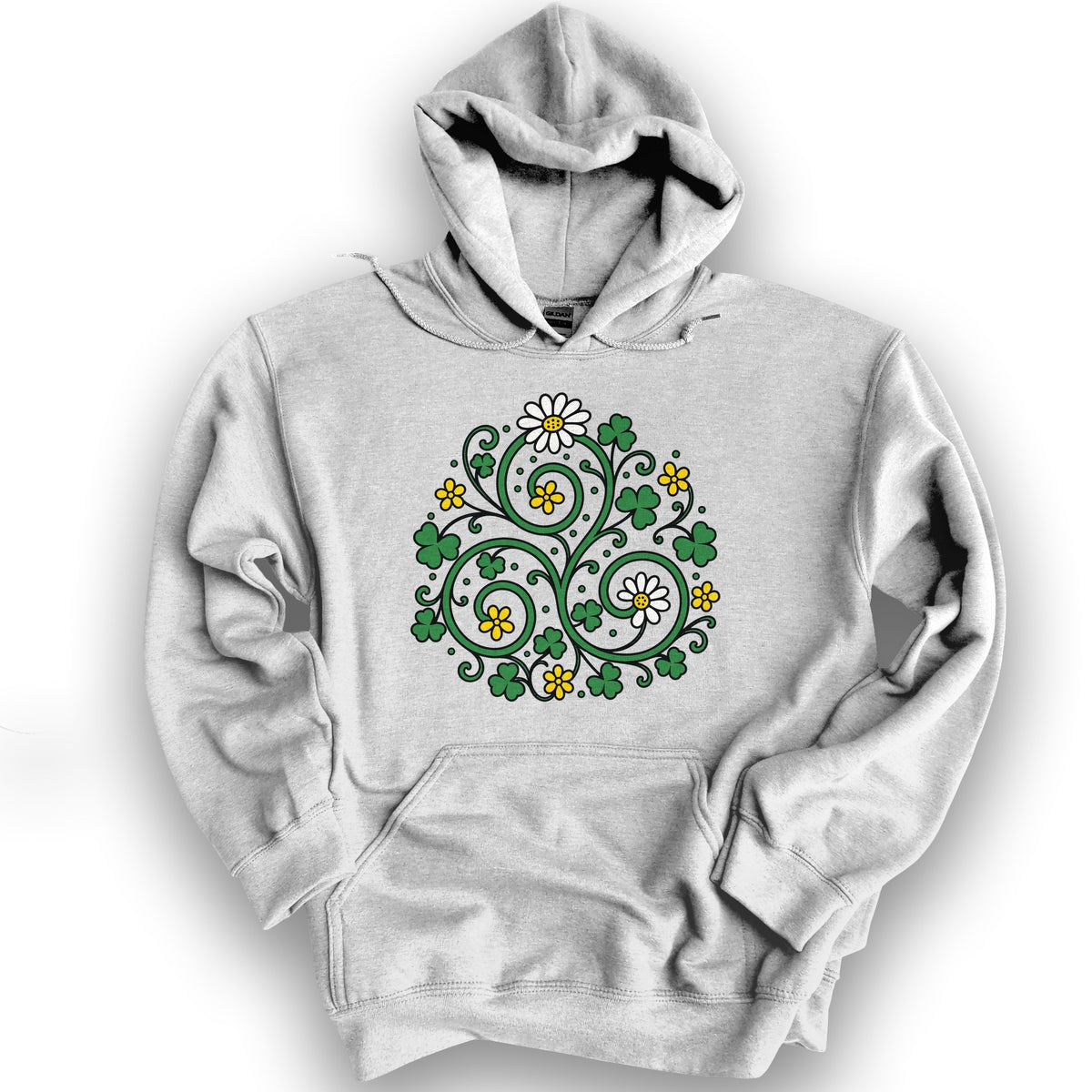 Celtic Shamrock Triskele Hoodie - Ash