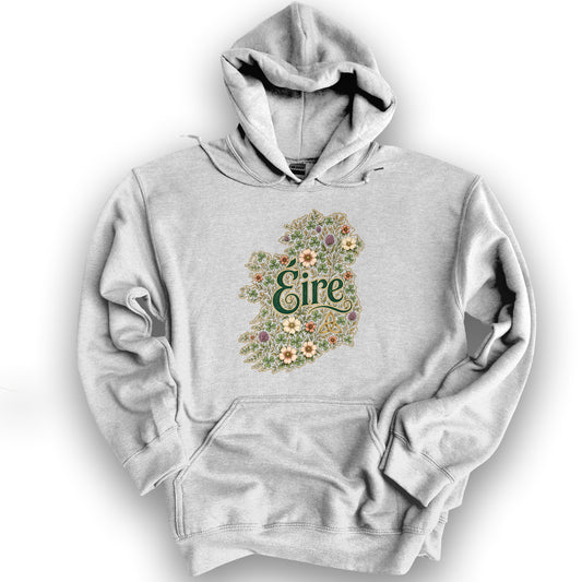 Éire Floral Map Hoodie - Ash