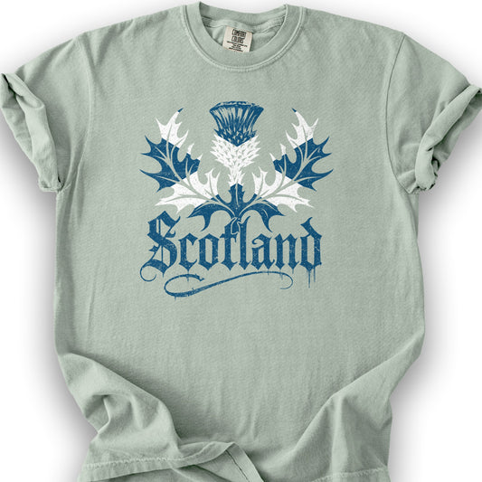 Scotland Gothic Thistle T-Shirt - Bay