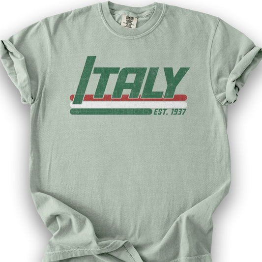 Italy Retro Stripe T-Shirt - Bay