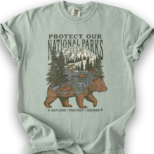 Protect Our Parks Bear T-Shirt - Bay