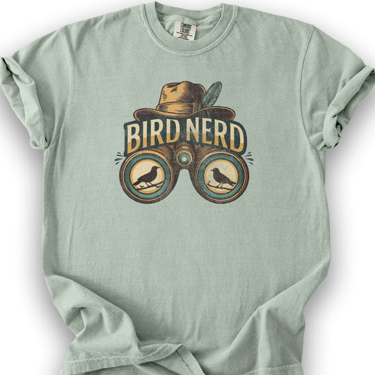 Bird Nerd Vintage Binoculars T-Shirt - Bay