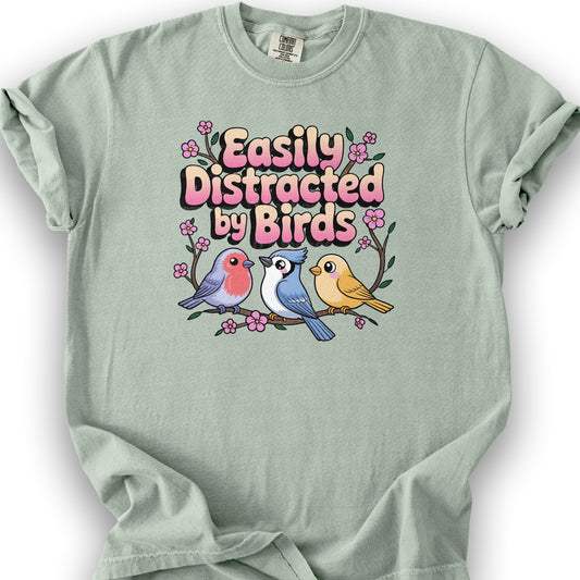 Easily Distracted By Birds Kawaii Style T-Shirt - Bay