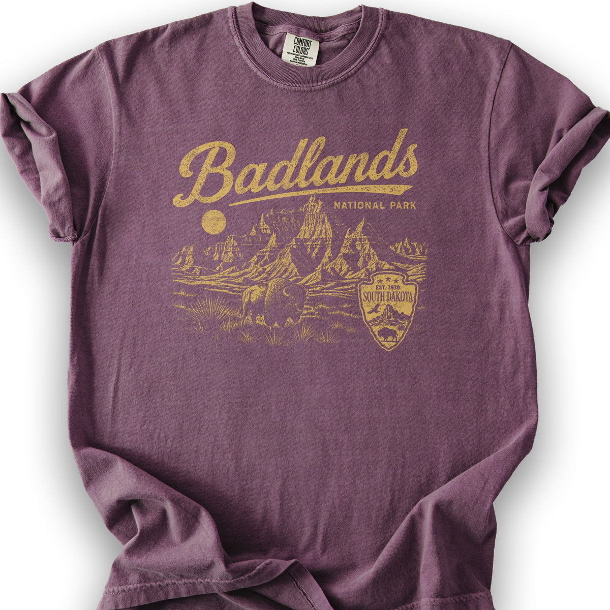 Badlands Vintage Sketch T-Shirt - Berry