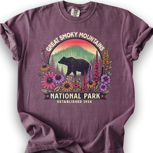 Great Smoky Mountains National Park "Wildflower" T-Shirt - Berry