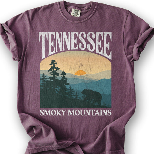 Tennessee Smoky Mountains "Big and Bold" State T-Shirt - Berry