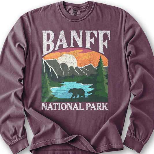 Banff National Park "Big and Bold" Long Sleeve Shirt - Berry