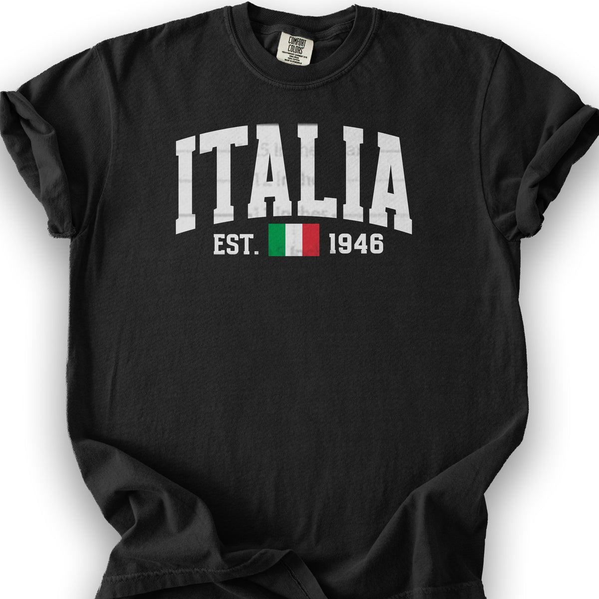 Italia Varsity Flag T-Shirt - Black