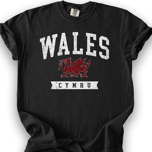 Wales Varsity Dragon T-shirt - Black
