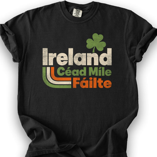 Ireland 70's Throwback T-Shirt - Black
