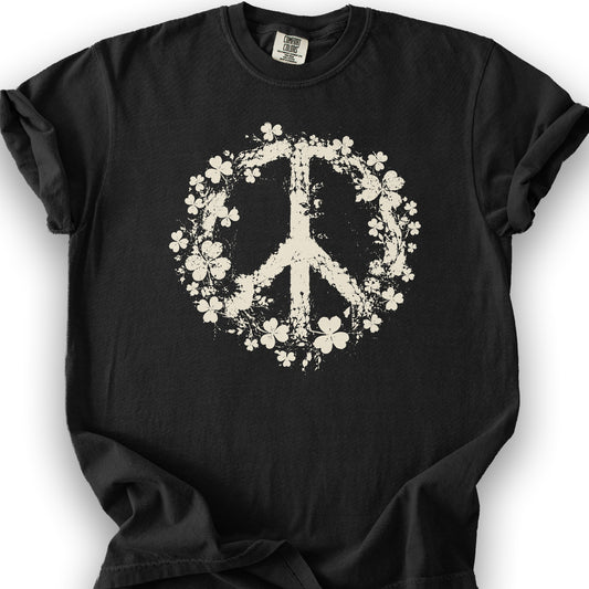 Shamrock Peace T-Shirt - Black