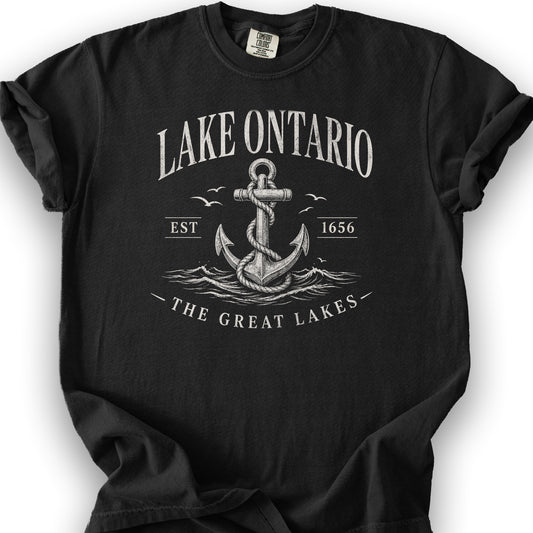 Bargain Bin Overstock! Lake Ontario Anchor T-Shirt - Black