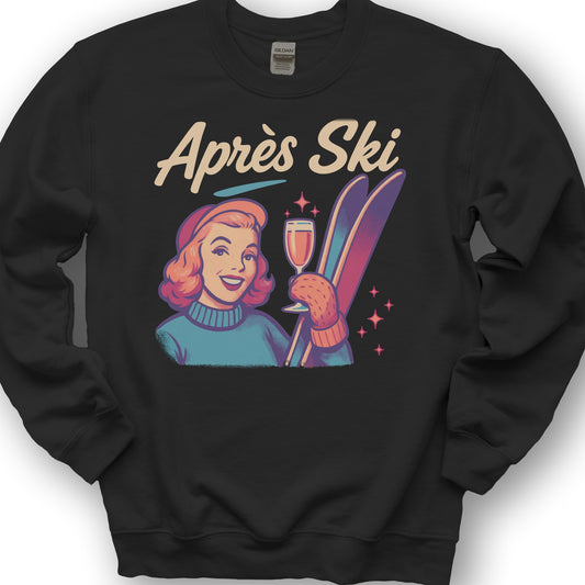 Apres Ski Retro 1950's Sweatshirt - Black