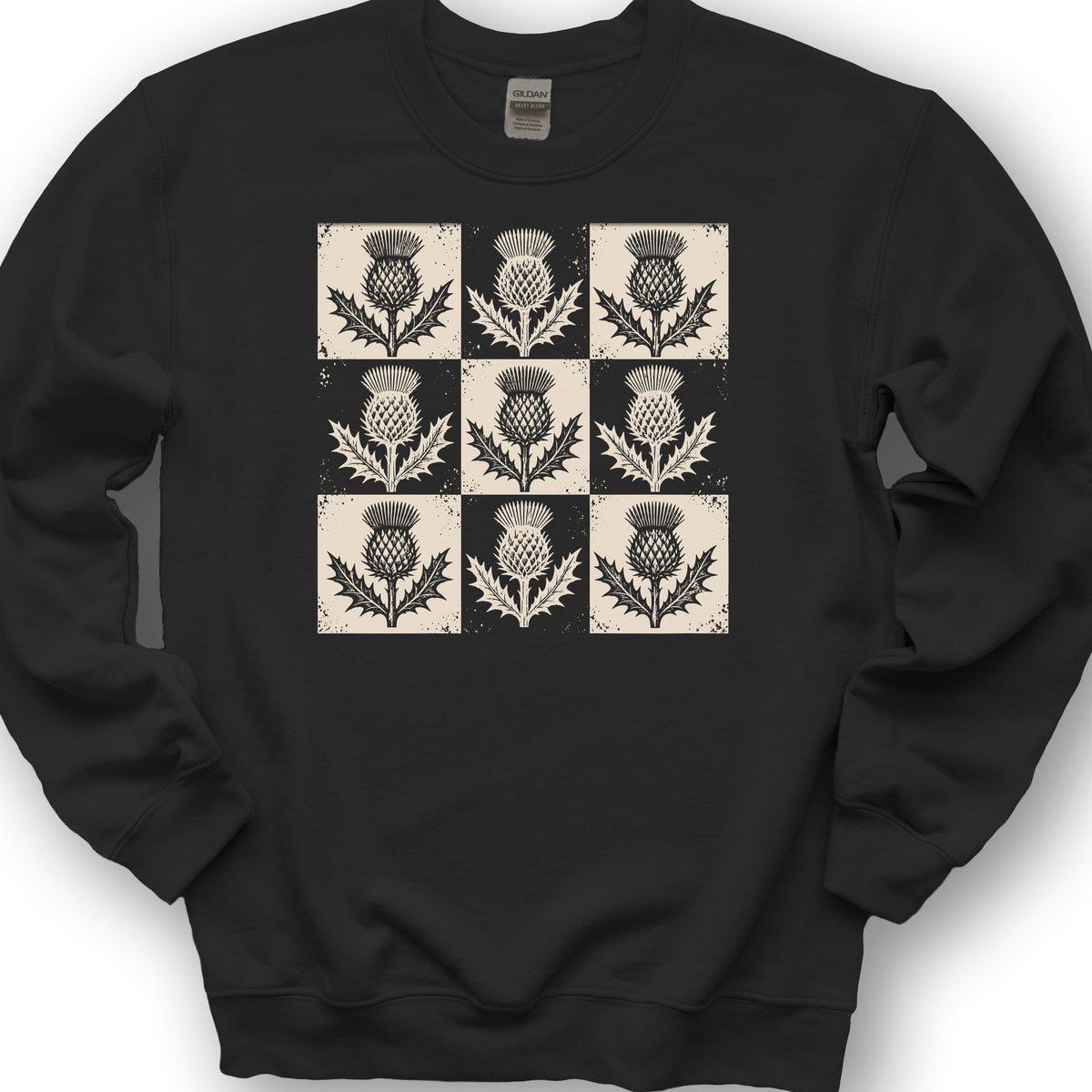 Thistle Box Pattern Sweatshirt - Black
