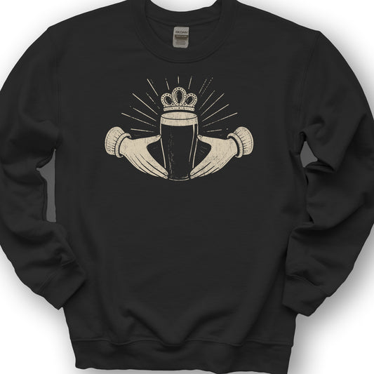 Claddagh Irish Beer Sweatshirt - Black