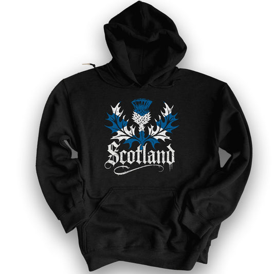 Scotland Gothic Thistle Hoodie - Black