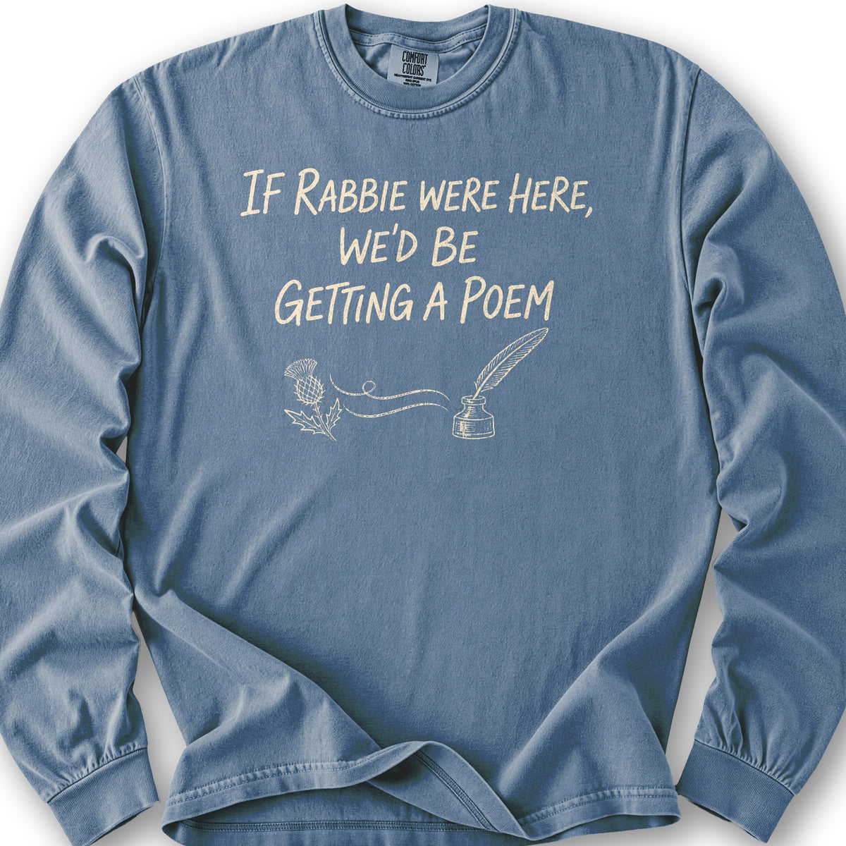Rabbie Were Here Long Sleeve Shirt - Blue Jean