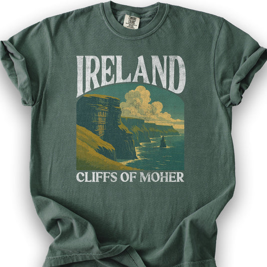 Ireland Cliffs of Moher "Big and Bold" T-Shirt - Blue Spruce