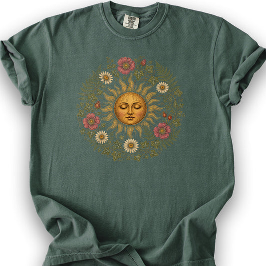 Celestial Bloom T-Shirt - Blue Spruce