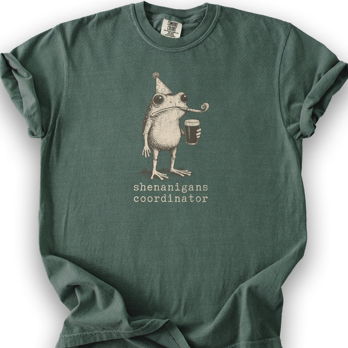 Shenanigans Coordinator Frog T-Shirt - Blue Spruce