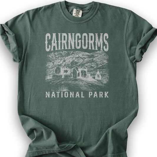 Cairngorms National Park Sketch T-Shirt - Blue Spruce