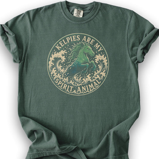 Kelpie Badge T-Shirt - Blue Spruce