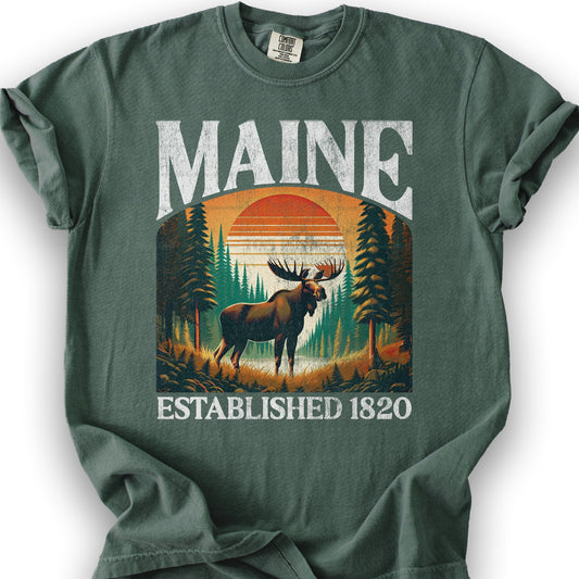 Maine "Big and Bold" State T-Shirt - Blue Spruce