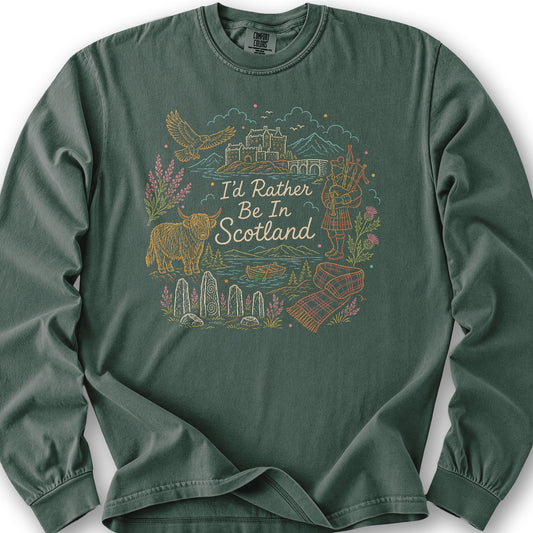 Rather Be In Scotland Long Sleeve Shirt - Blue Spruce