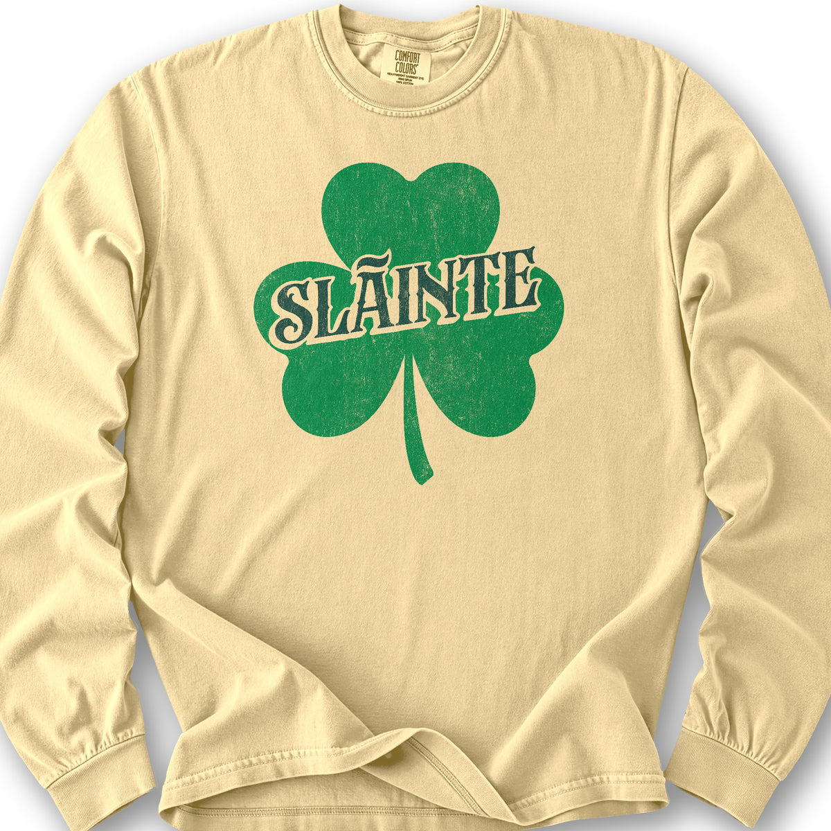 Sláinte Textured Shamrock Long Sleeve Shirt