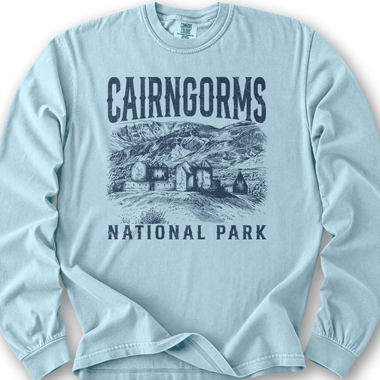 Cairngorms National Park Sketch Long Sleeve Shirt - Chambray