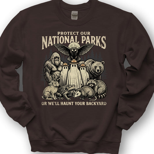 National Parks Backyard Haunt Sweatshirt - Dark Chocolate