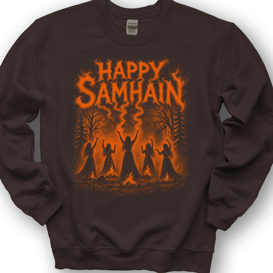 Happy Samhain Druid Sweatshirt - Dark Chocolate