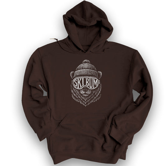 Ski Bum Bear Hoodie - Dark Chocolate