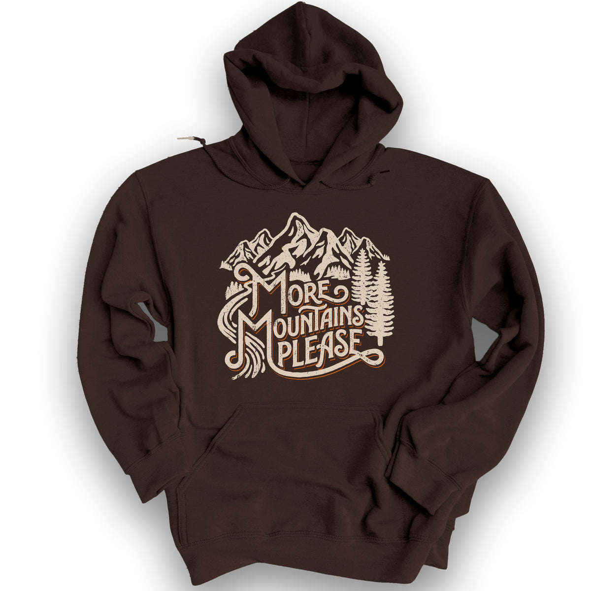 More Mountains Please Hoodie - Dark Chocolate