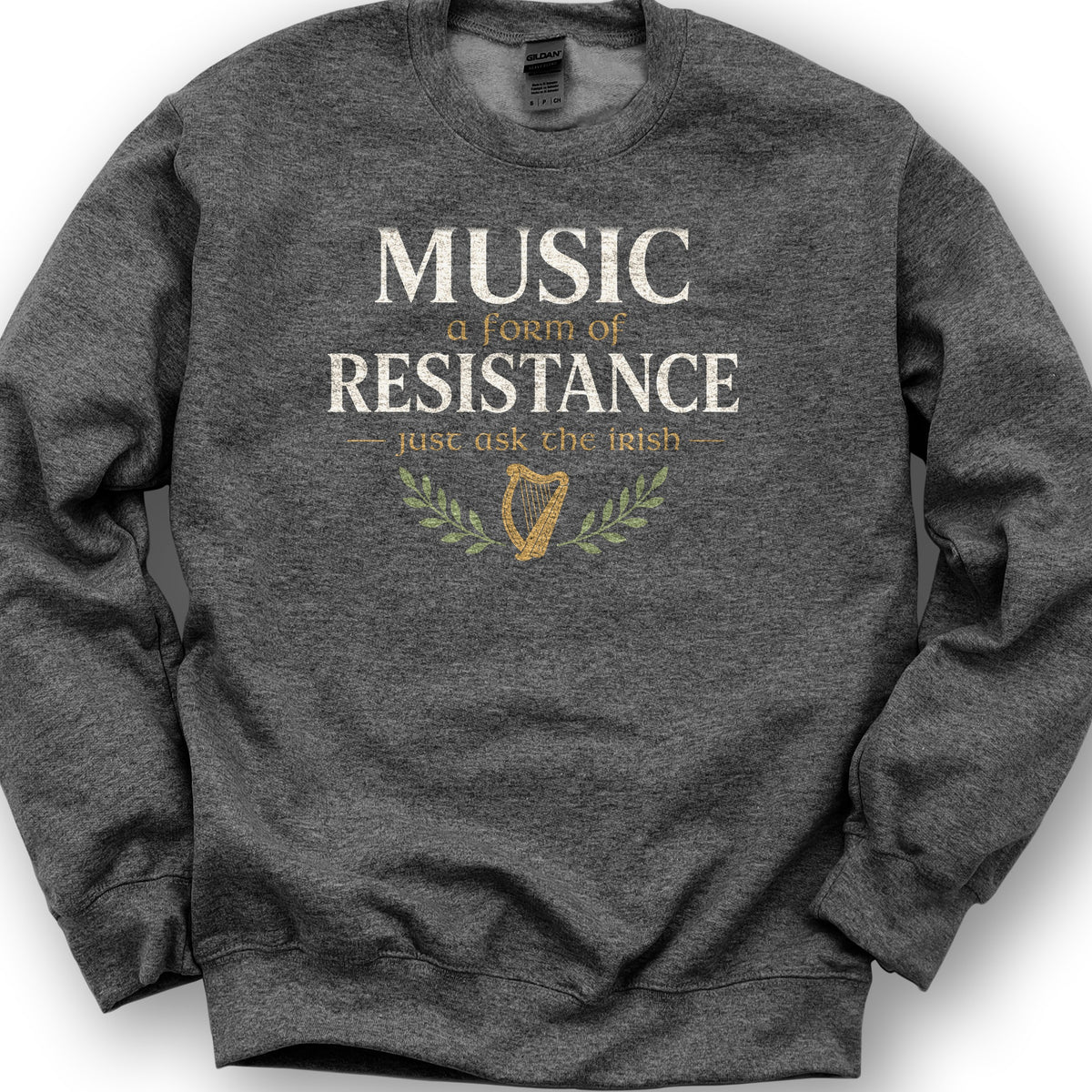 Music Resistance Irish Sweatshirt - Dark Heather